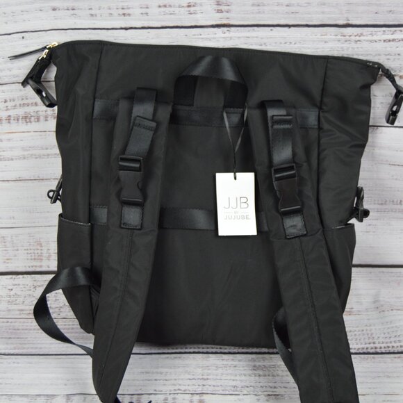 JJB By JUJUBE Large Modern Diaper Backpack Black NWT - Picture 2 of 16